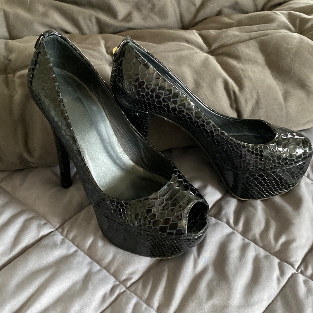 Stuart Weitzman platform peep toe heels